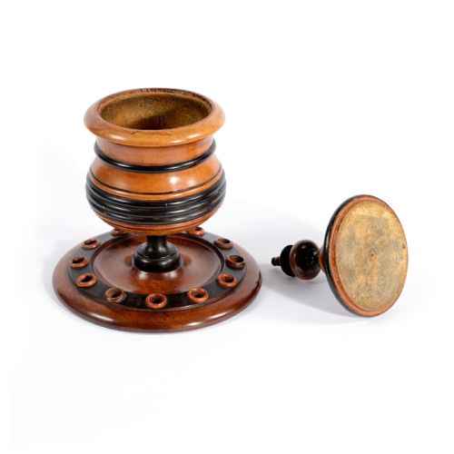 19TH CENTURY DUTCH FRUITWOOD TABLE TOBACCO BOX - ADDITIONAL PHOTO 1