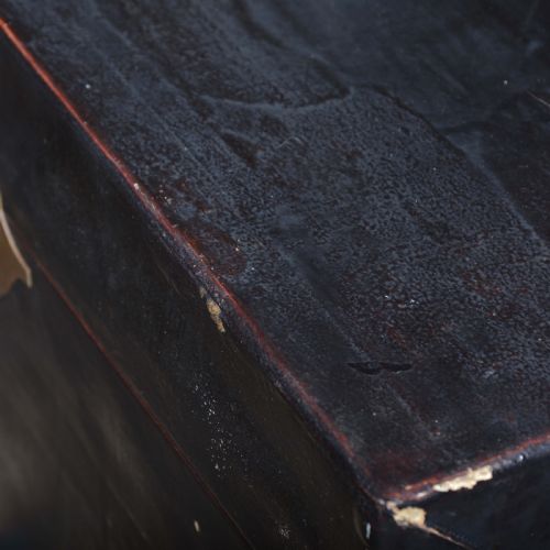CHINESE BLACK LACQUER LEATHER TRUNK - ADDITIONAL PHOTO 4