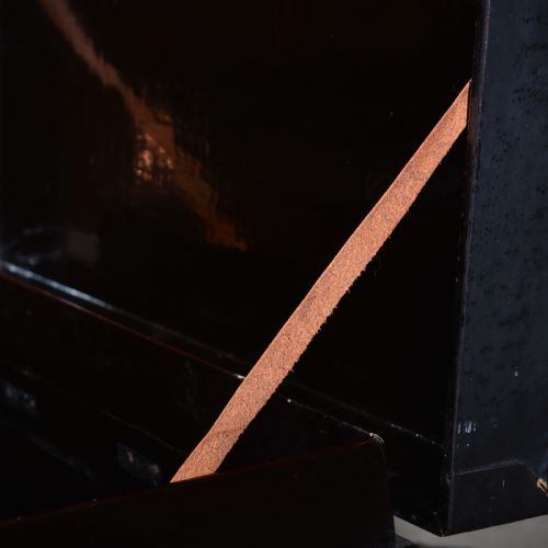CHINESE BLACK LACQUER LEATHER TRUNK - ADDITIONAL PHOTO 6