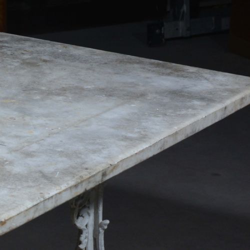 CAST IRON GARDEN TABLE WITH MARBLE TOP - ADDITIONAL PHOTO 9