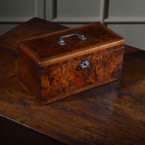 GEORGIAN YEW WOOD TEA CHEST CADDY - ADDITIONAL PHOTO 1