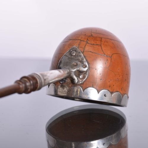 COQUILLA NUT SILVER AND TREEN TODDY OR PUNCH LADLE - ADDITIONAL PHOTO 3