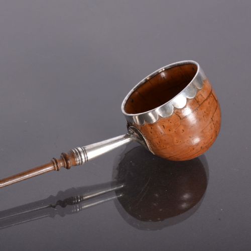 COQUILLA NUT SILVER AND TREEN TODDY OR PUNCH LADLE - ADDITIONAL PHOTO 5