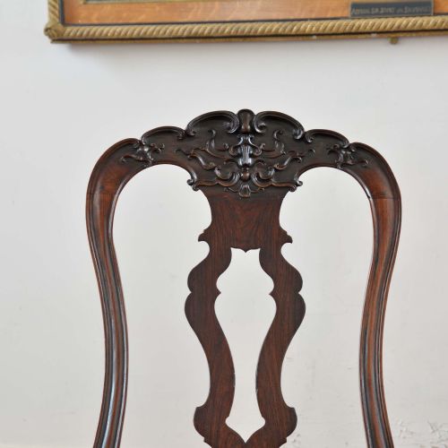 PAIR 18TH CENTURY PORTUGUESE TALLBACK ROSEWOOD SIDE CHAIRS - ADDITIONAL PHOTO 3