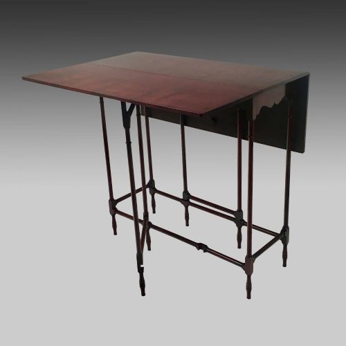 EDWARDIAN MAHOGANY SPIDERLEG PEMBROKE TABLE - ADDITIONAL PHOTO 1