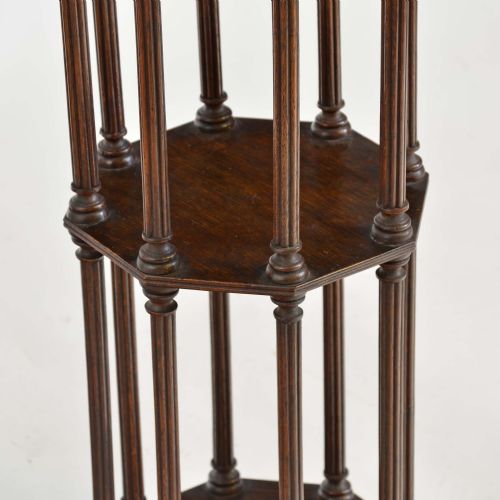 A MATCHED PAIR OF REGENCY OCTAGONAL OAK WHATNOT OR ETAGERE - ADDITIONAL PHOTO 4