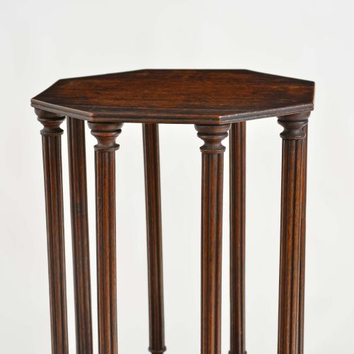 A MATCHED PAIR OF REGENCY OCTAGONAL OAK WHATNOT OR ETAGERE - ADDITIONAL PHOTO 5