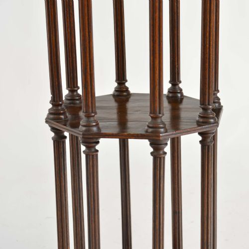 A MATCHED PAIR OF REGENCY OCTAGONAL OAK WHATNOT OR ETAGERE - ADDITIONAL PHOTO 6