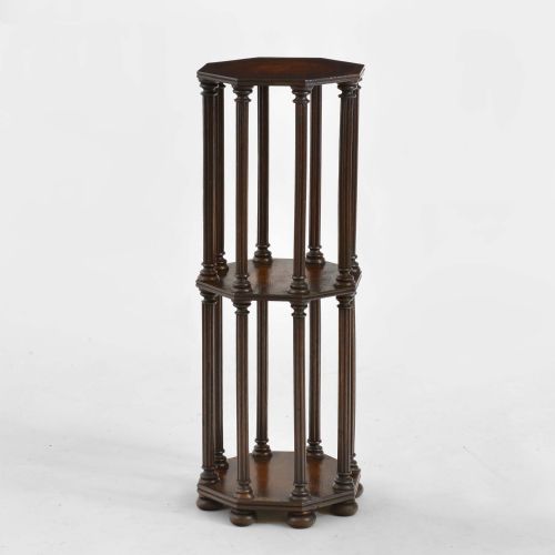 A MATCHED PAIR OF REGENCY OCTAGONAL OAK WHATNOT OR ETAGERE - ADDITIONAL PHOTO 8
