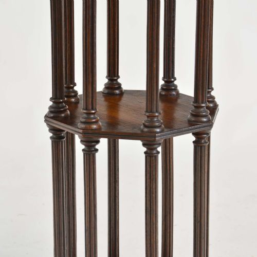 A MATCHED PAIR OF REGENCY OCTAGONAL OAK WHATNOT OR ETAGERE - ADDITIONAL PHOTO 10