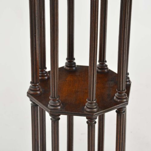 A MATCHED PAIR OF REGENCY OCTAGONAL OAK WHATNOT OR ETAGERE - ADDITIONAL PHOTO 12
