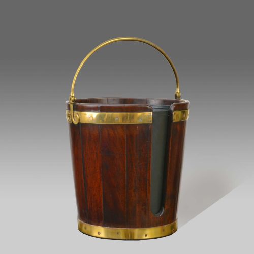 GEORGIAN MAHOGANY PLATE BUCKET OR PAIL