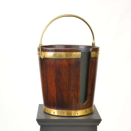 GEORGIAN MAHOGANY PLATE BUCKET OR PAIL - ADDITIONAL PHOTO 1