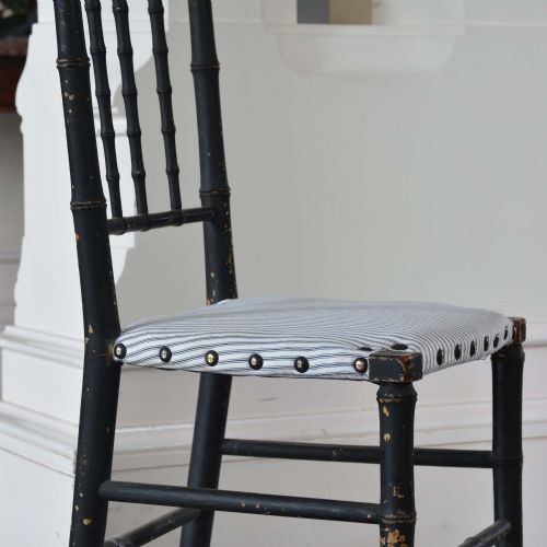 REGENCY EBONISED FAUX BAMBOO CHAIR - ADDITIONAL PHOTO 1