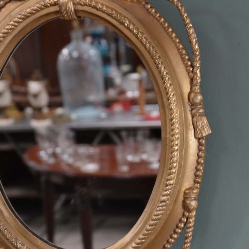 REGENCY GILT OVAL MIRROR - ADDITIONAL PHOTO 2