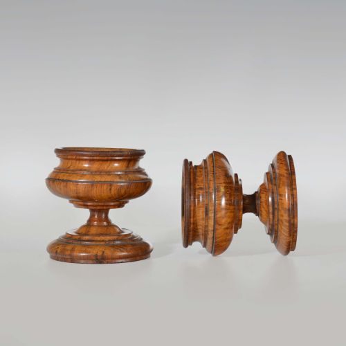 PAIR OF 19TH CENTURY POLLARD OAK CAPSTAN SALTS - ADDITIONAL PHOTO 1