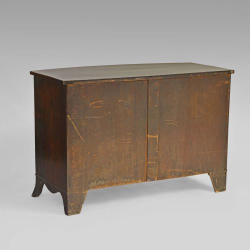 GEORGIAN MAHOGANY BOWFRONT COMMODE CHEST WITH WRITING SLIDE - ADDITIONAL PHOTO 10