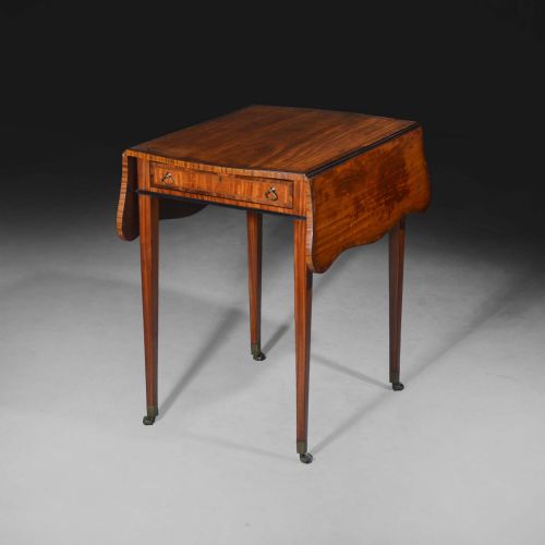 HEPPLEWHITE SATINWOOD SERPENTINE PEMBROKE TABLE - ADDITIONAL PHOTO 1