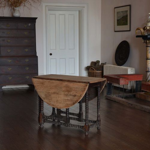 OAK BOBBIN GATE LEG TABLE - ADDITIONAL PHOTO 3