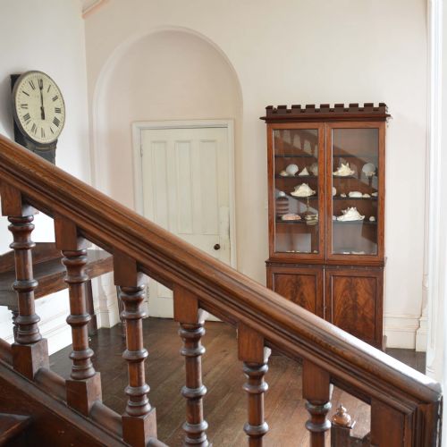 GLAZED BOOKCASE WITH CRENELATED CORNICE BY JAMES WINTER SONS - ADDITIONAL PHOTO 1