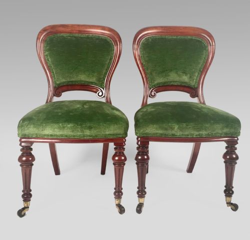 PAIR OF VICTORIAN BALLOON BACK CHAIRS BY HEWETSON MILNER
