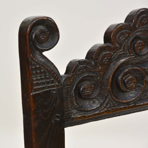 17TH CENTURY SOUTH YORKSHIRE OAK BACKSTOOL - ADDITIONAL PHOTO 4