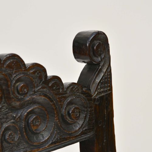 17TH CENTURY SOUTH YORKSHIRE OAK BACKSTOOL - ADDITIONAL PHOTO 5