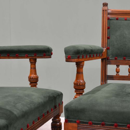 SCOTTISH 19TH CENTURY WALNUT ARMCHAIRS BY J T SCOTT EDINBURGH - ADDITIONAL PHOTO 4