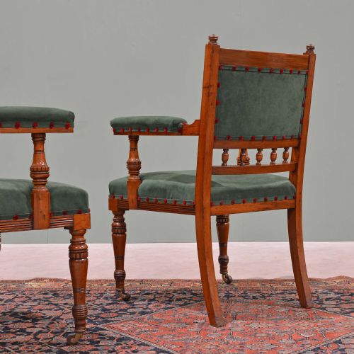 SCOTTISH 19TH CENTURY WALNUT ARMCHAIRS BY J T SCOTT EDINBURGH - ADDITIONAL PHOTO 6