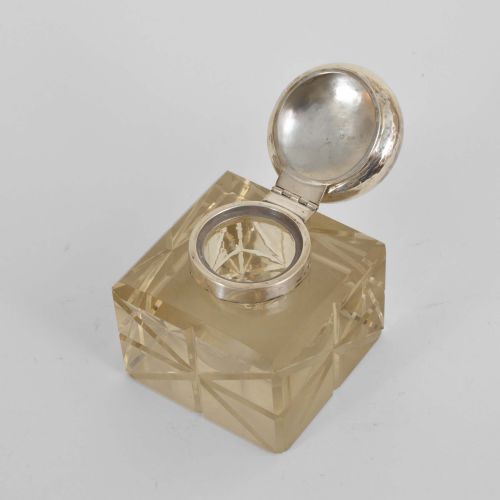 A VICTORIAN SILVERMOUNTED GLASS INKWELL - ADDITIONAL PHOTO 5