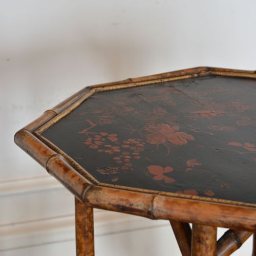 19TH CENTURY ENGLISH BAMBOO LACQUERED TABLE - ADDITIONAL PHOTO 5