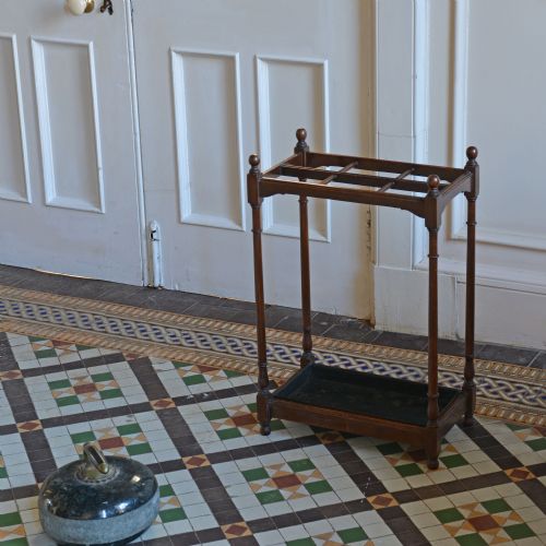 EDWARDIAN WALNUT UMBRELLA STAND - ADDITIONAL PHOTO 4