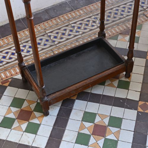 EDWARDIAN WALNUT UMBRELLA STAND - ADDITIONAL PHOTO 5