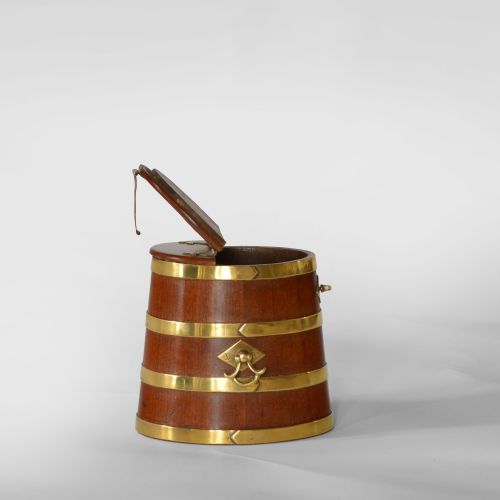 MINIATURE GEORGIAN BRASS BOUND COOPERED NAVAL RUM BARREL - ADDITIONAL PHOTO 3