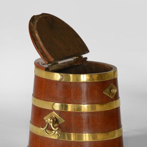 MINIATURE GEORGIAN BRASS BOUND COOPERED NAVAL RUM BARREL - ADDITIONAL PHOTO 6