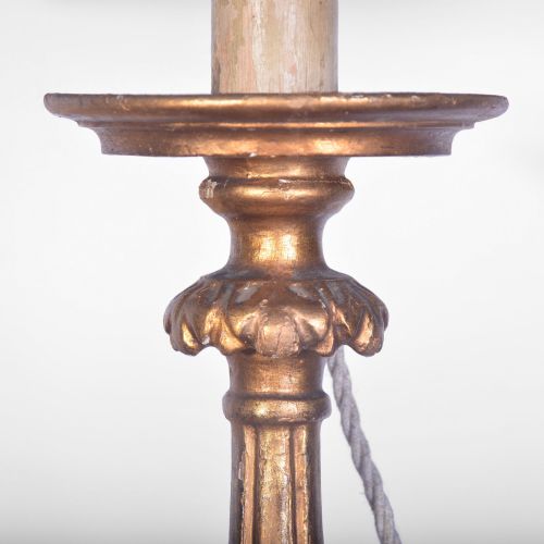 19TH CENTURY CONTINENTAL CARVED GILTWOOD LAMP - ADDITIONAL PHOTO 3