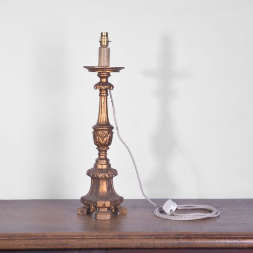 19TH CENTURY CONTINENTAL CARVED GILTWOOD LAMP - ADDITIONAL PHOTO 4