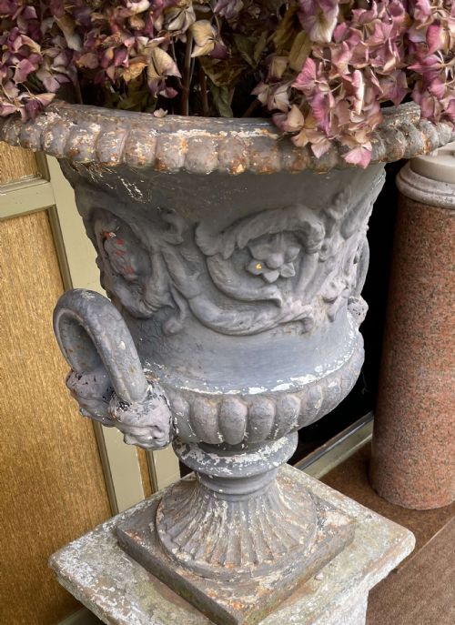 ANDREW HANDYSIDE VICTORIAN CAST IRON CAMPANA GARDEN URN - ADDITIONAL PHOTO 1
