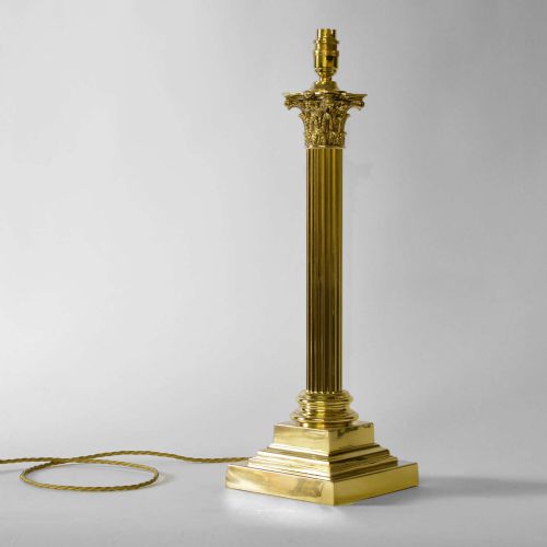 VICTORIAN BRASS CORINTHIAN COLUMN LAMP - ADDITIONAL PHOTO 2