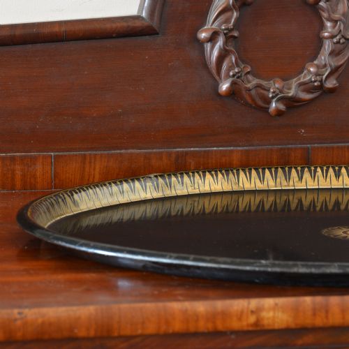 A 19TH CENTURY REGENCY OVAL TOLEWARE TRAY - ADDITIONAL PHOTO 3