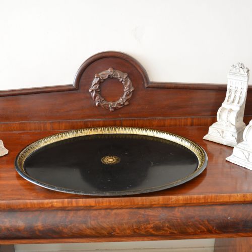 A 19TH CENTURY REGENCY OVAL TOLEWARE TRAY - ADDITIONAL PHOTO 4