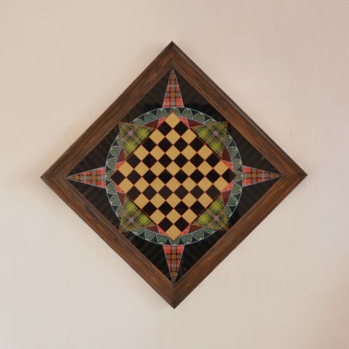 SCOTTISH REVERSE GLASS PAINTED GAMES BOARD - ADDITIONAL PHOTO 1
