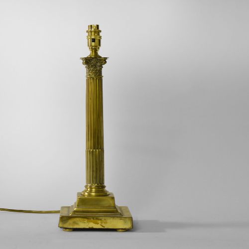 VICTORIAN BRASS CORINTHIAN COLUMN LAMP - ADDITIONAL PHOTO 5