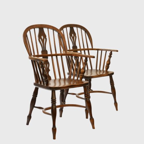 A PAIR OF ASH AND ELM LOWBACK WINDSOR CHAIRS - ADDITIONAL PHOTO 1