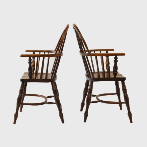 A PAIR OF ASH AND ELM LOWBACK WINDSOR CHAIRS - ADDITIONAL PHOTO 4
