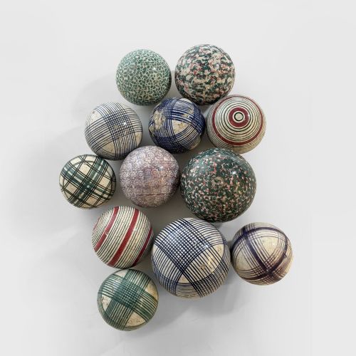 COLLECTION OF 12 SCOTTISH CARPET BOWLS