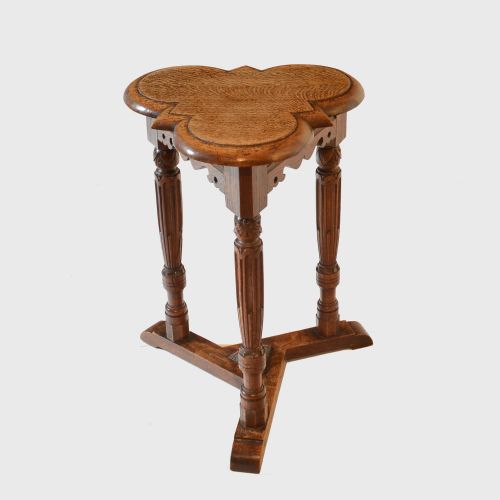 GOTHIC OAK TREFOIL TABLE - ADDITIONAL PHOTO 1