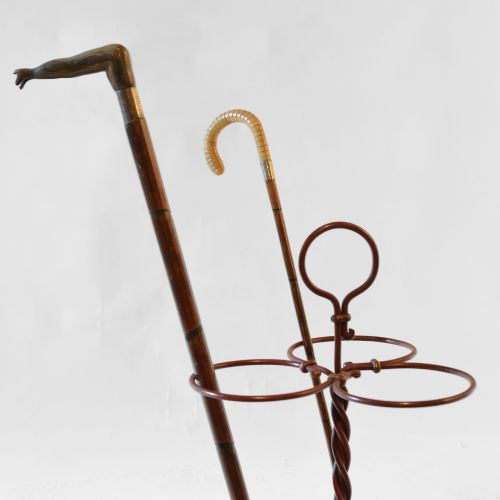 19TH CENTURY PAINTED CAST IRON UMBRELLA OR STICK STAND - ADDITIONAL PHOTO 1