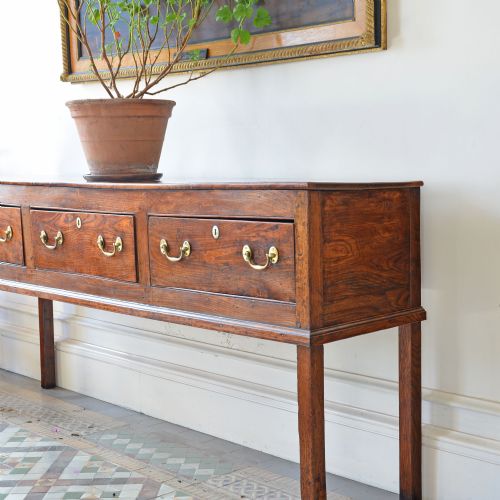 GEORGIAN ELM DRESSER BASE - ADDITIONAL PHOTO 12