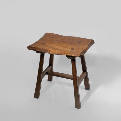 SMALL RUSTIC ELM TABLE OR STOOL - ADDITIONAL PHOTO 1